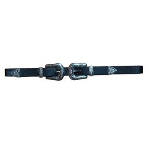 Black Woman's Double Buckle Belt Size M